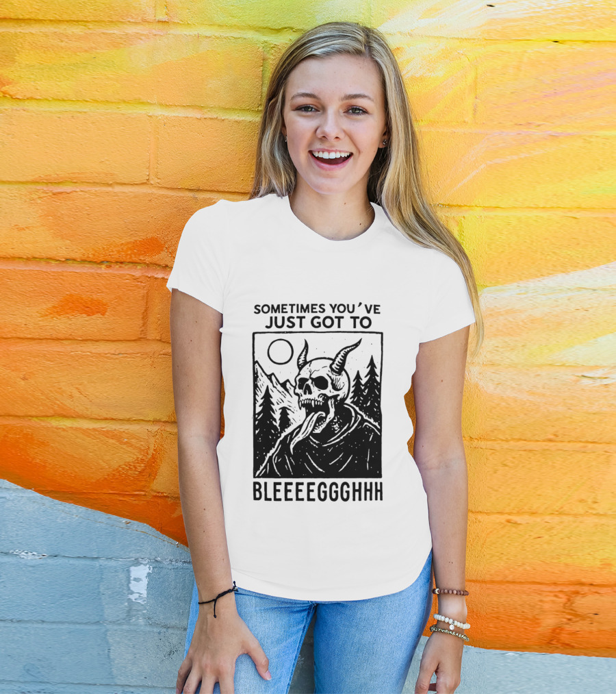 Sometimes You've Just Got To Bleeeegghhh Devil Skull Forest Scene T-Shirt