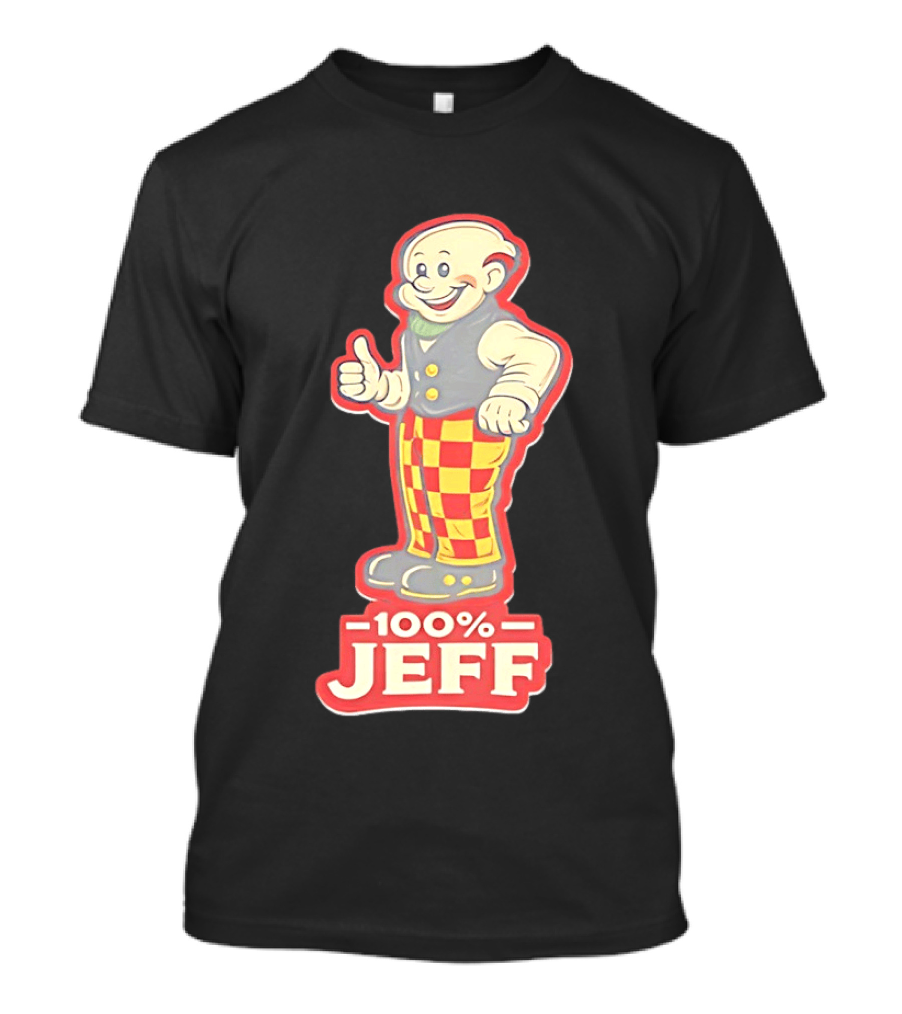 100 Percent Jeff Thumbs Up Character Checker Pants T-Shirt
