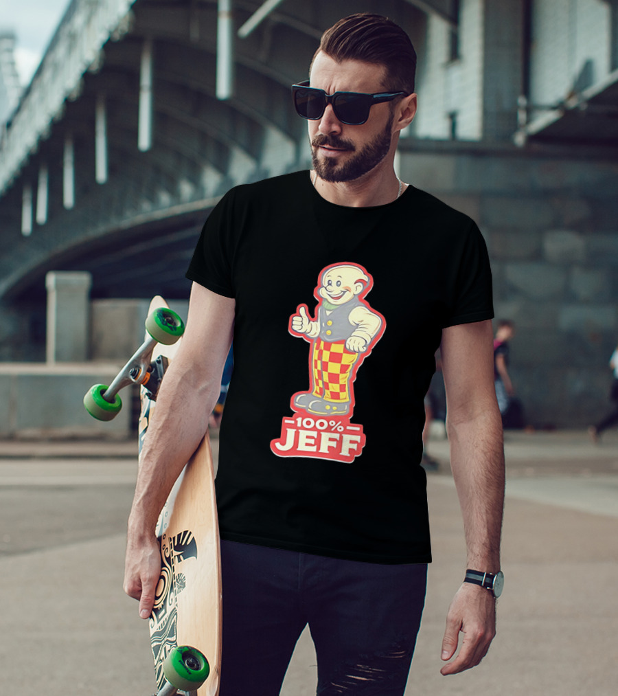 100 Percent Jeff Thumbs Up Character Checker Pants T-Shirt