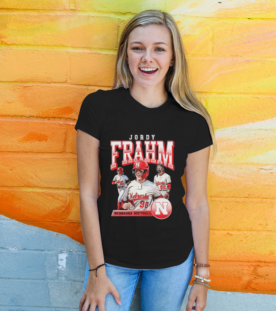 Jordy Frahm Nebraska Softball 98 Player Vintage 90s T-Shirt