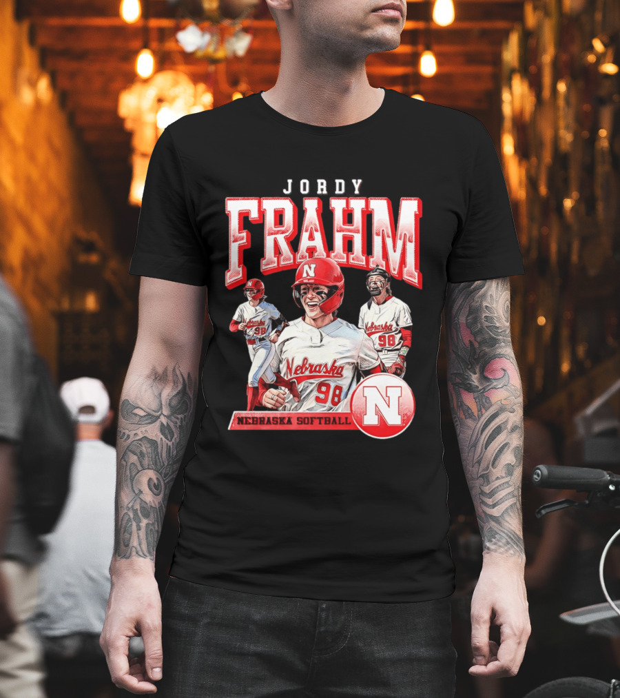 Jordy Frahm Nebraska Softball 98 Player Vintage 90s T-Shirt