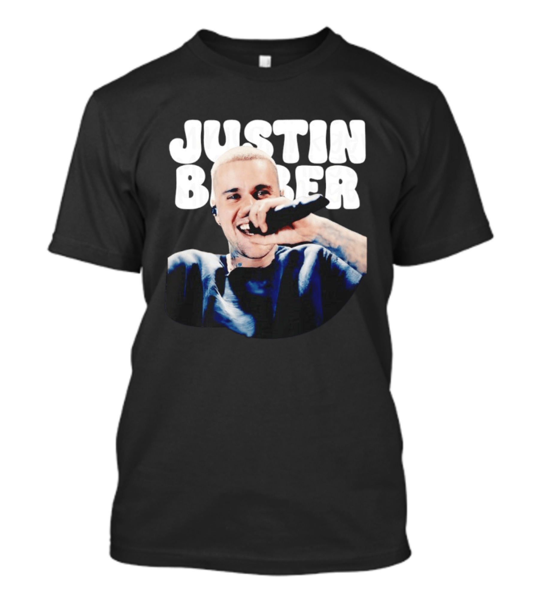 Justin Bieber Singing Microphone Selfie Photo T-Shirt