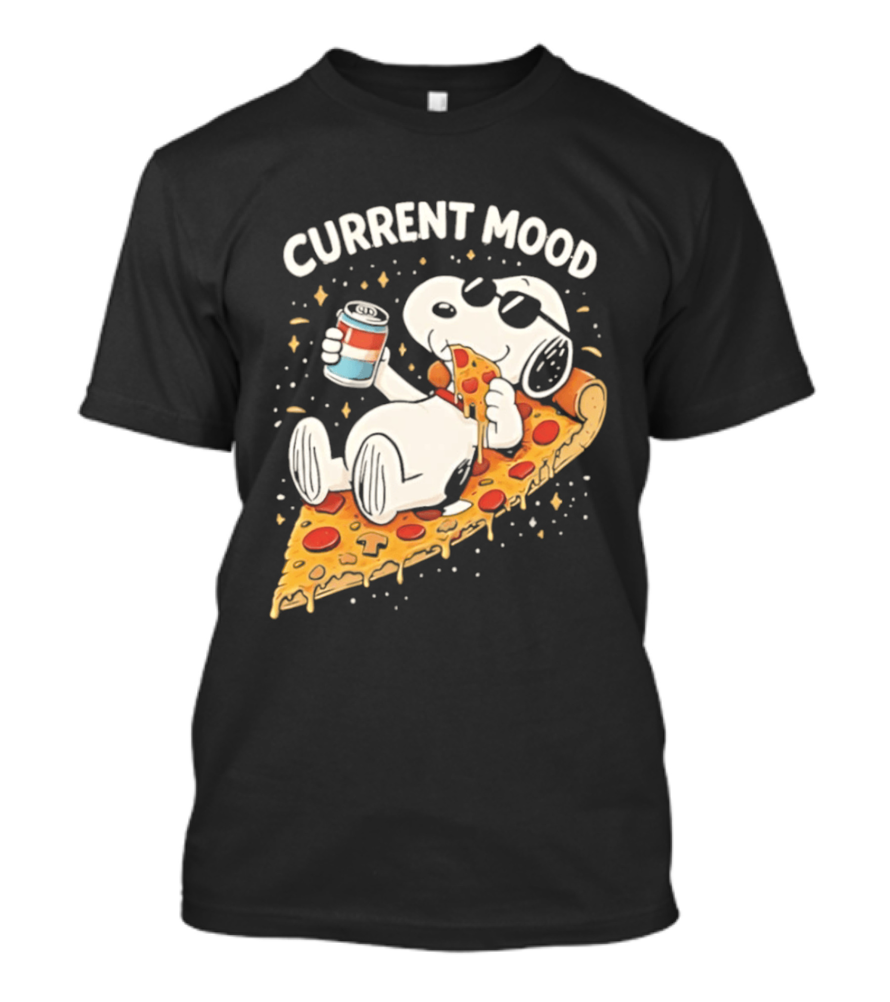 Current Mood Snoopy Relaxing Eating Pizza On A Slice T-Shirt