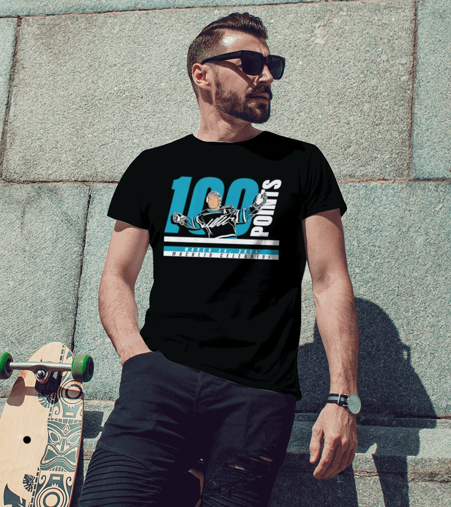 Macklin Celebrini 100 Points San Jose Sharks NHL March 30 2026 T-Shirt