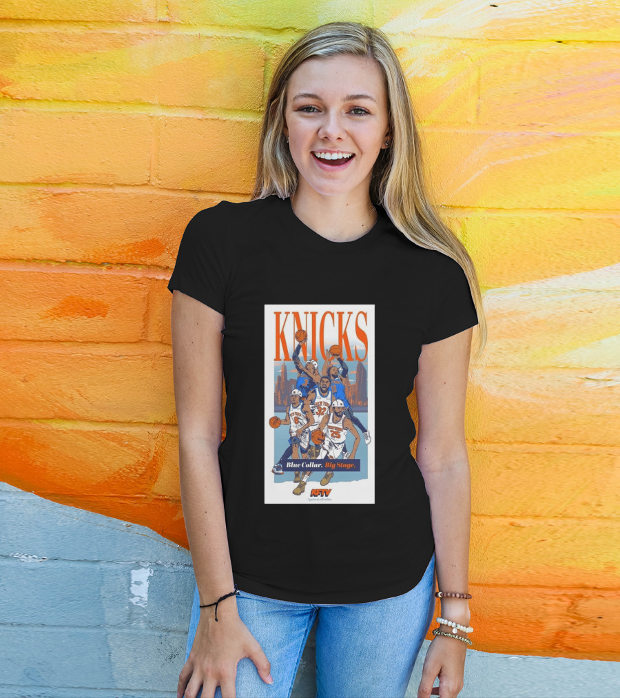 New York Knicks Blue Collar Big Stage Against All Odds Basketball Players T-Shirt