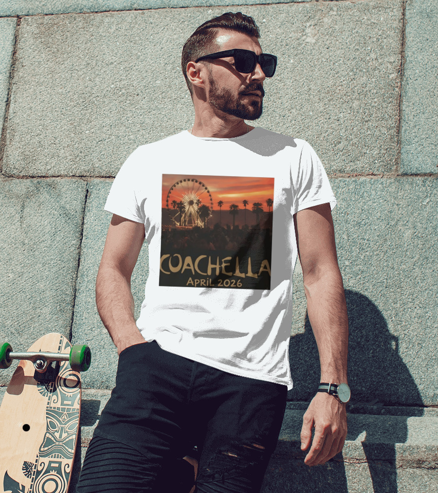 Coachella April 2026 Festival Sunset Ferris Wheel T-Shirt