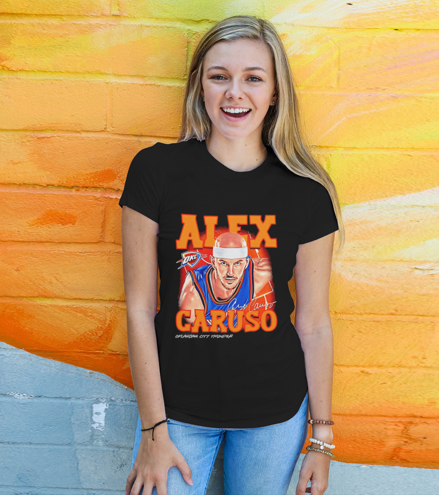 Alex Caruso Oklahoma City Thunder OKC Basketball Airbrush T-Shirt
