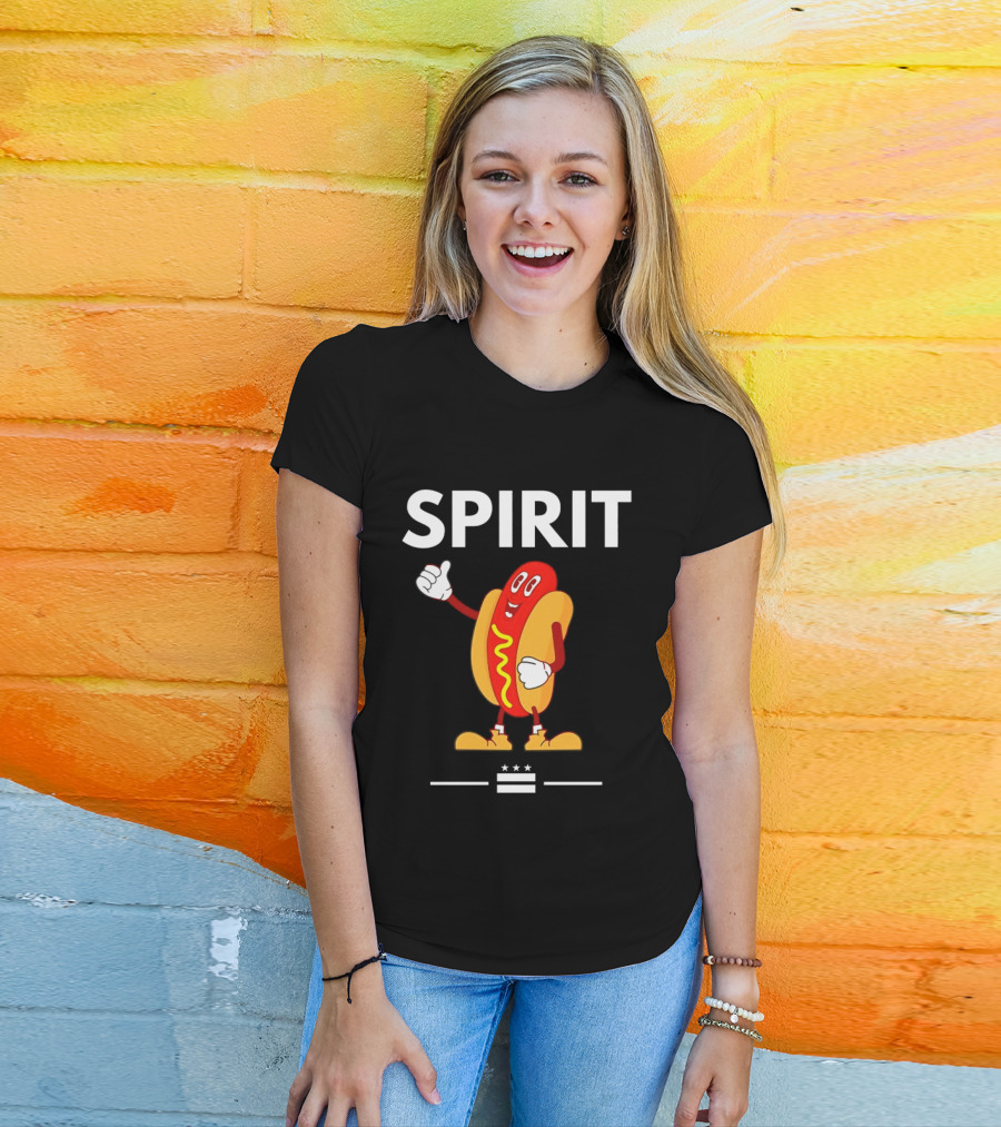Spirit Hotdog Thumbs Up Cartoon T-Shirt