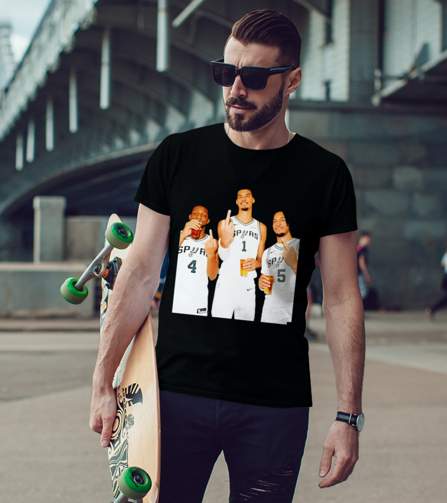 San Antonio Spurs Trinity Beers And Middle Finger Gesture T-Shirt