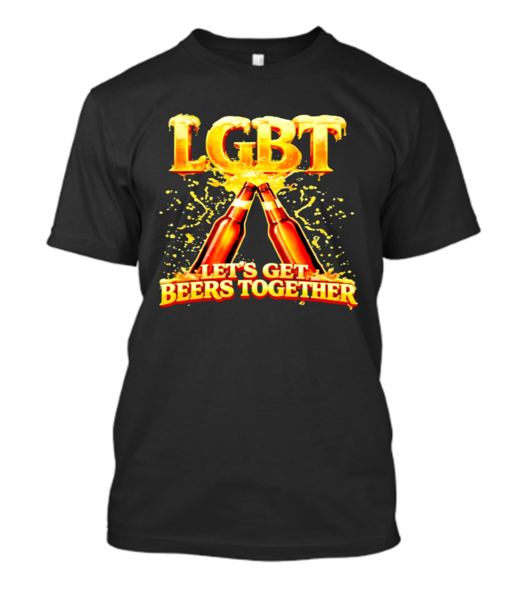 LGBT Let's Get Beers Together Celebration With Beer Bottles T-Shirt