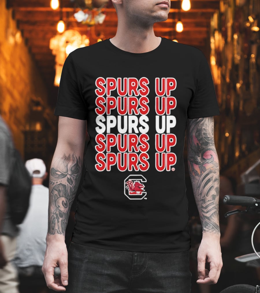 Spurs Up South Carolina Gamecocks C Logo Repeated T-Shirt