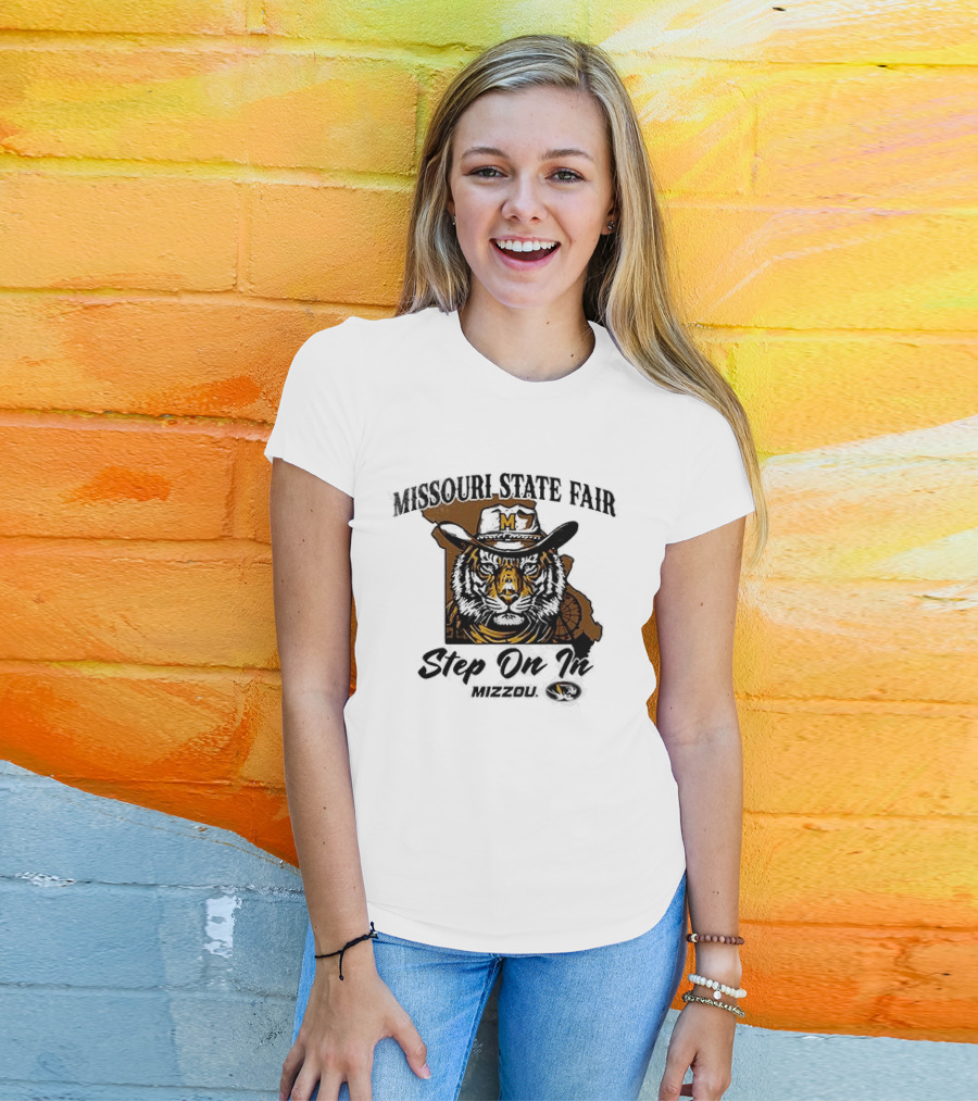 Mizzou Tigers Missouri State Fair Cowboy Hat Tiger Step On T-Shirt