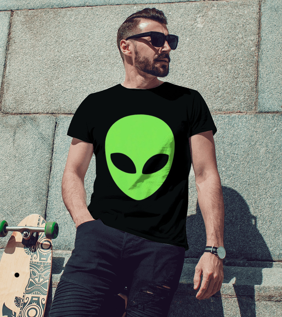 Alien Face 2026 Green Mask T-Shirt