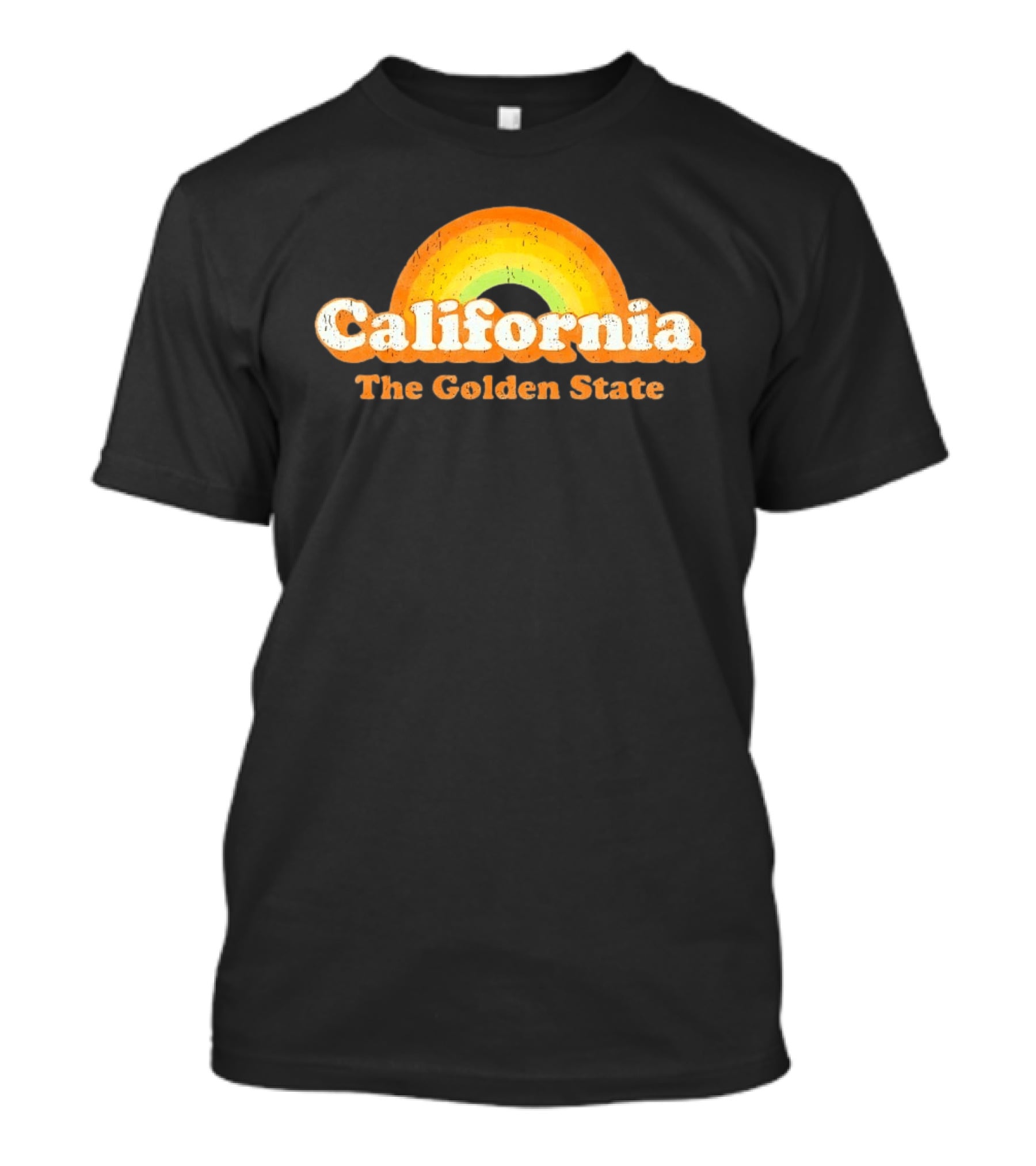 California The Golden State Retro Rainbow T-Shirt