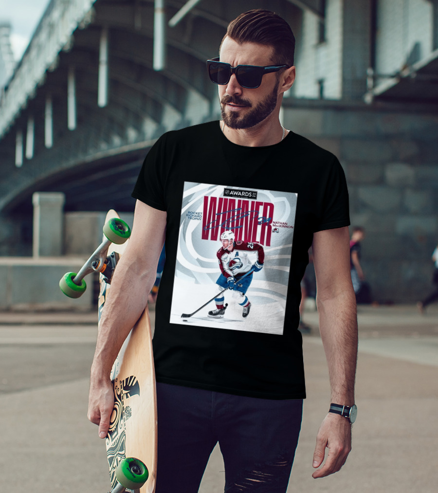 NHL 2026 Awards Rocket Richard Trophy Nathan MacKinnon Winner T-Shirt