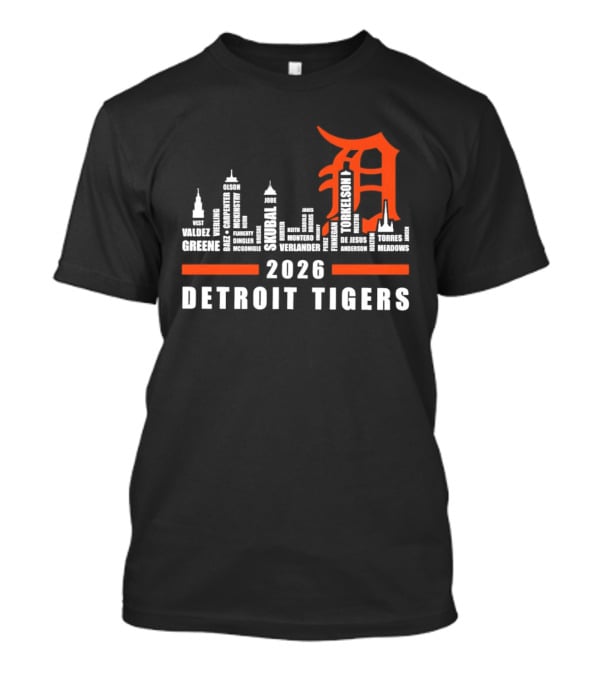 Detroit Tigers 2026 City Skyline T-Shirt