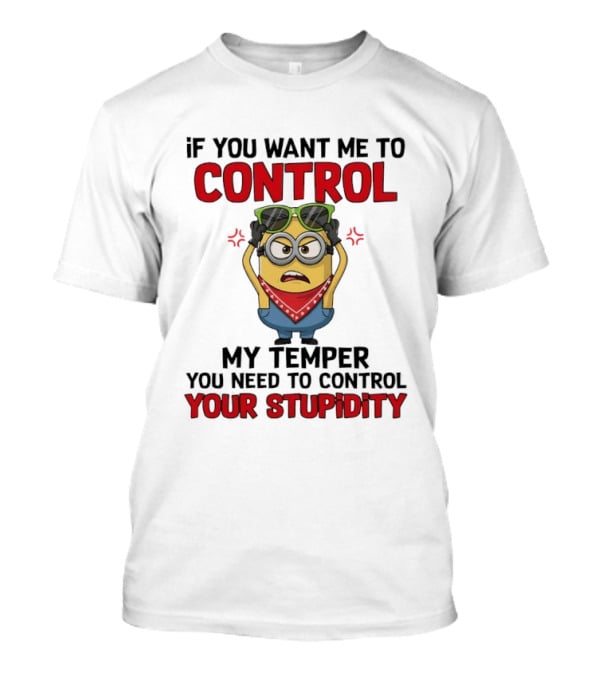 Grumpy Minion Control My Temper Control Your Stupidity T-Shirt