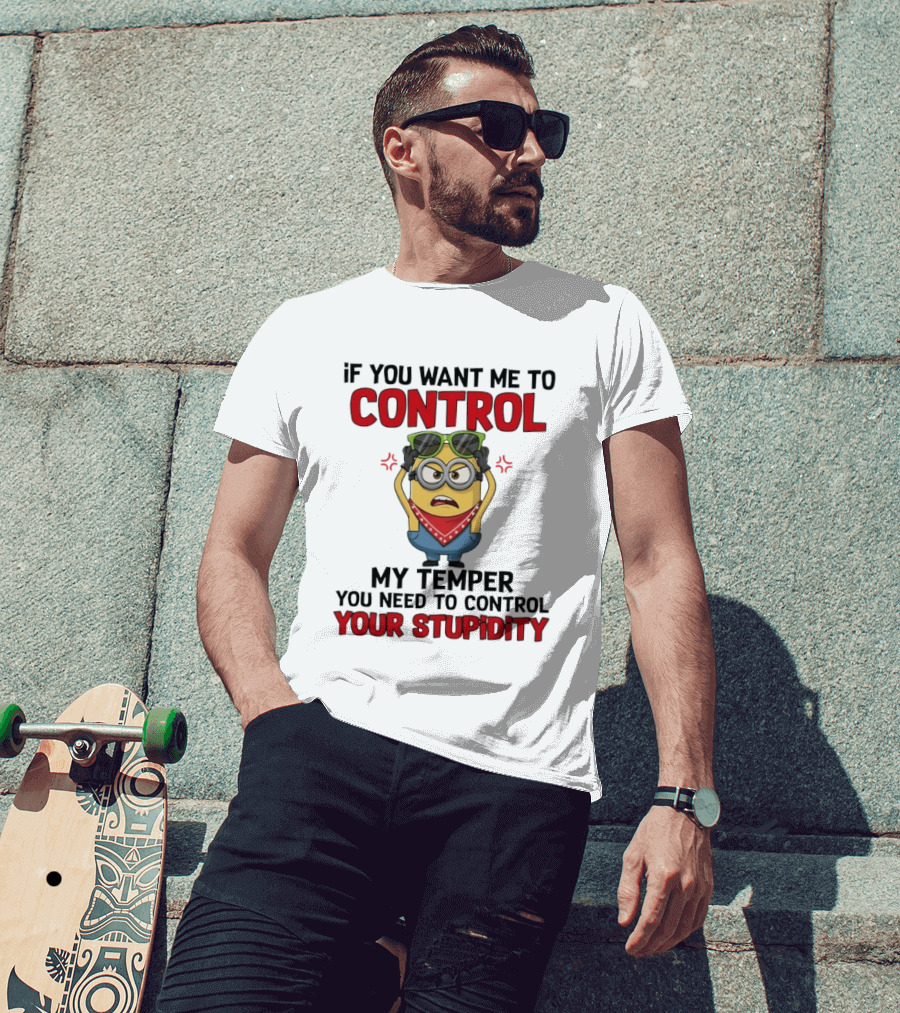 Grumpy Minion Control My Temper Control Your Stupidity T-Shirt