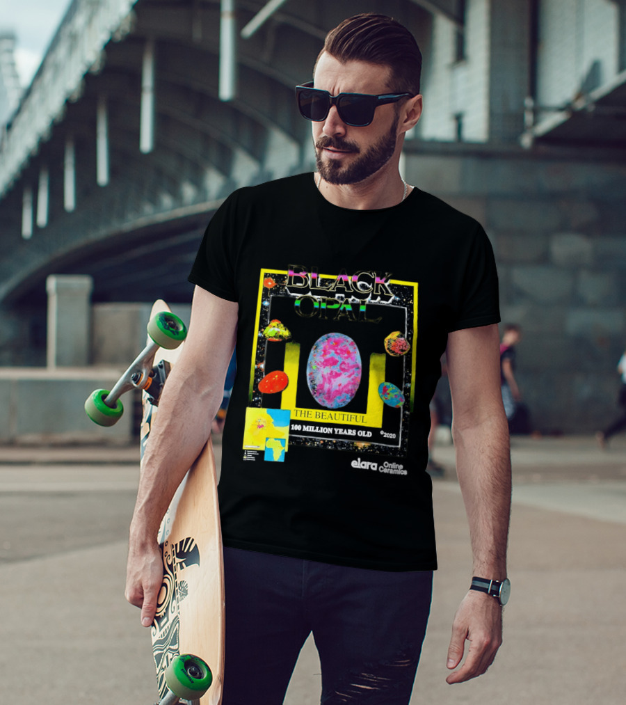 Black Opal The Beautiful 100 Million Years Old Celestial Stars Retro Vibe T-Shirt
