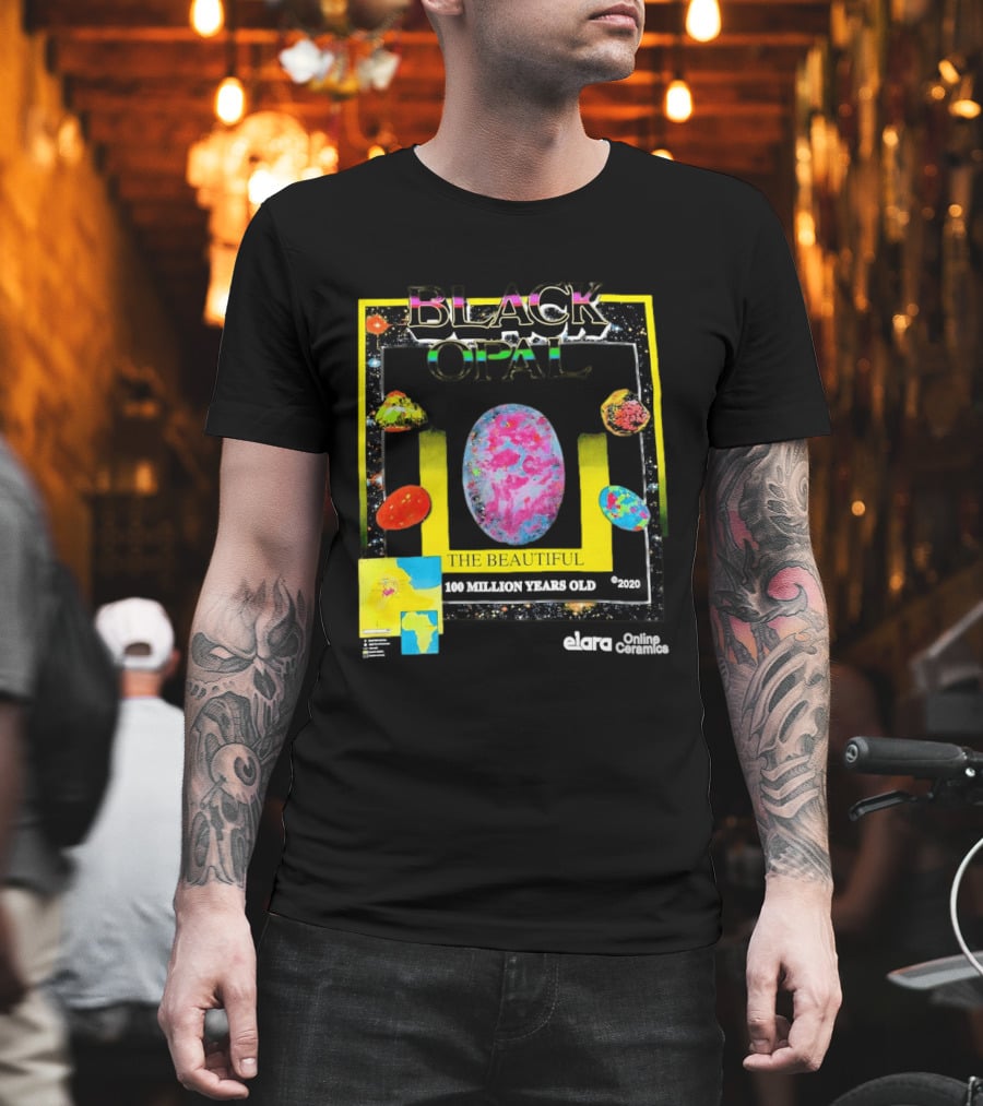 Black Opal The Beautiful 100 Million Years Old Celestial Stars Retro Vibe T-Shirt
