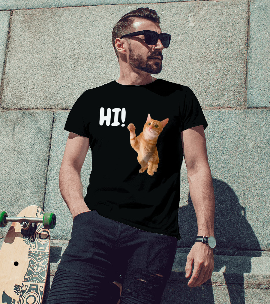 Cat Dandy Hi Paw Wave T-Shirt