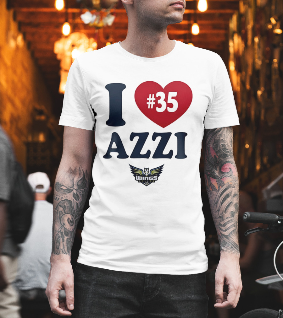I Love Azzi Fudd Heart 35 Dallas Wings WNBA T-Shirt