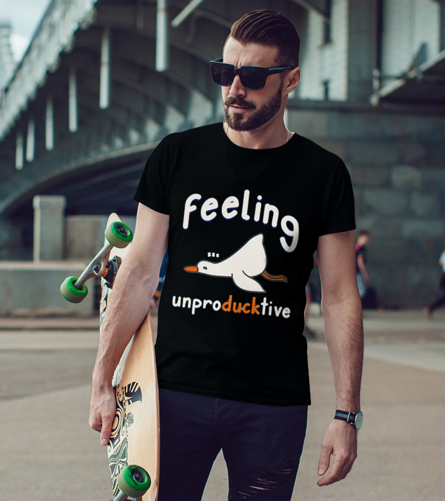 Feeling UnproDUCKtive Funny Sleeping Duck T-Shirt