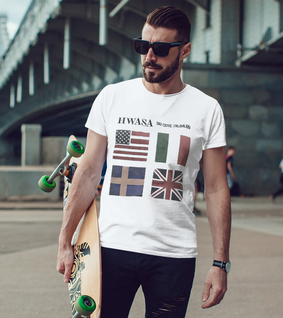 Hwasa USA Italy Sveriges British Flags T-Shirt
