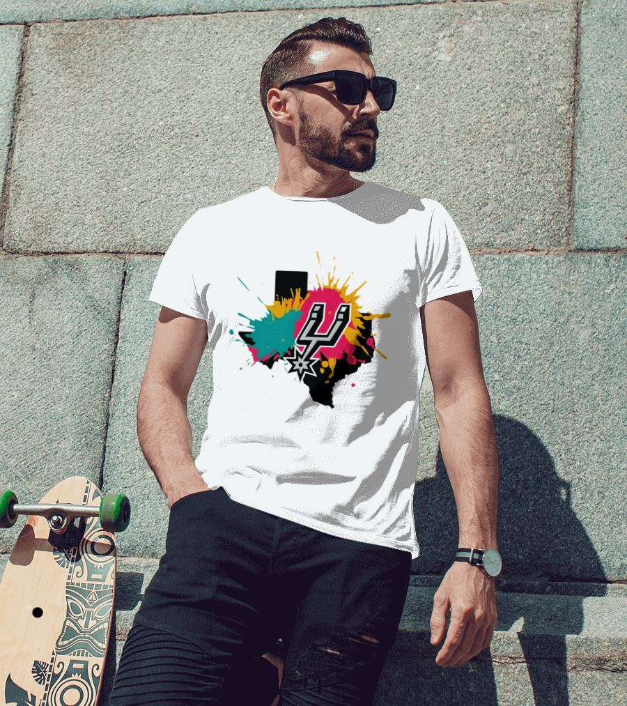 San Antonio Spurs Texas Colors Black NBA Basketball 2026 T-Shirt