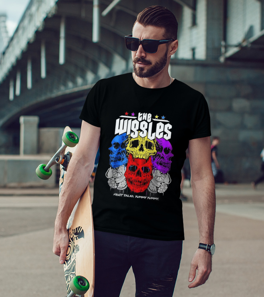 The Wiggles Fruit Salad Yummy Yummy Colorful Skull T-Shirt