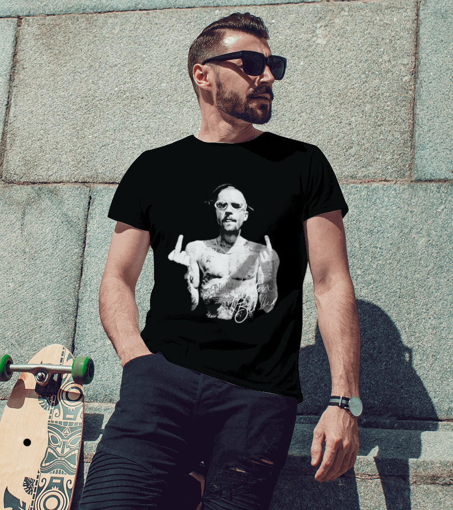 Justin Bieber Middle Finger Bieberchella World Tour 2026 Black And White Tattoo T-Shirt