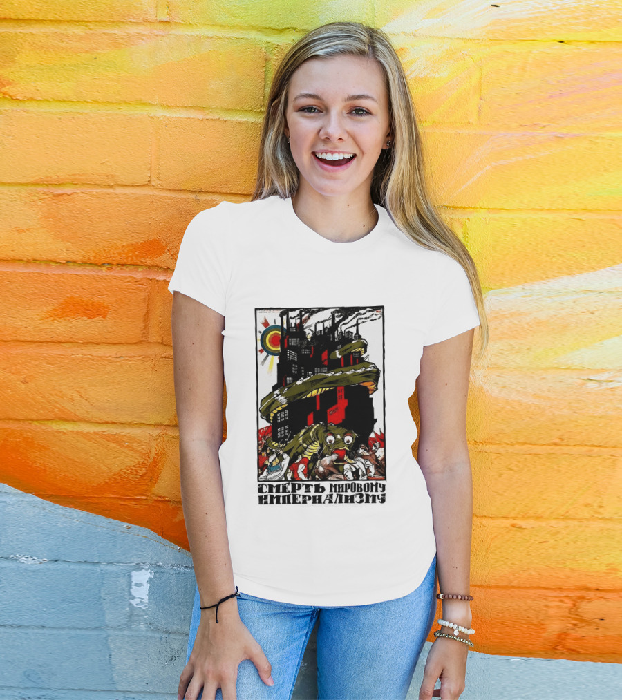 Dmitry Moor Death To World Imperialism Soviet Propaganda Art Snake Industrial War Machine T-Shirt
