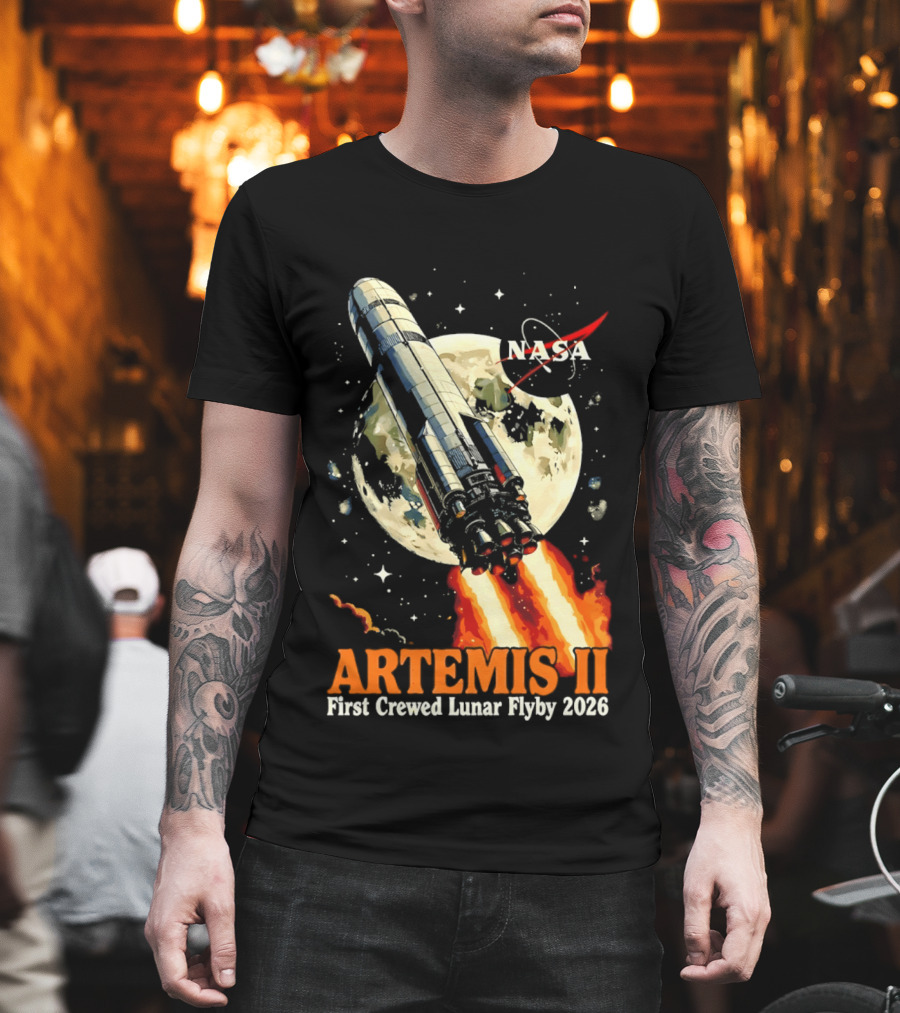 NASA Artemis II 2026 First Crewed Lunar Flyby Mission Launch T-Shirt
