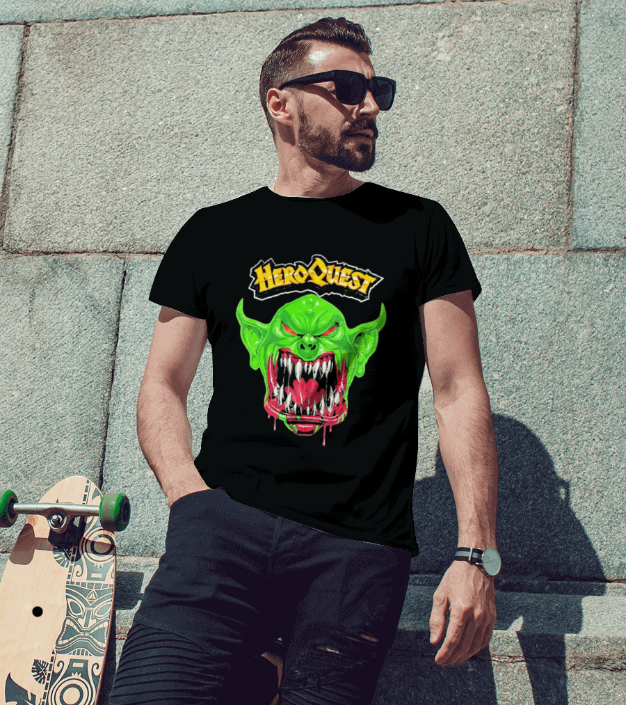 HeroQuest Orc Monster Face Graphic Iconic Fantasy Game T-Shirt