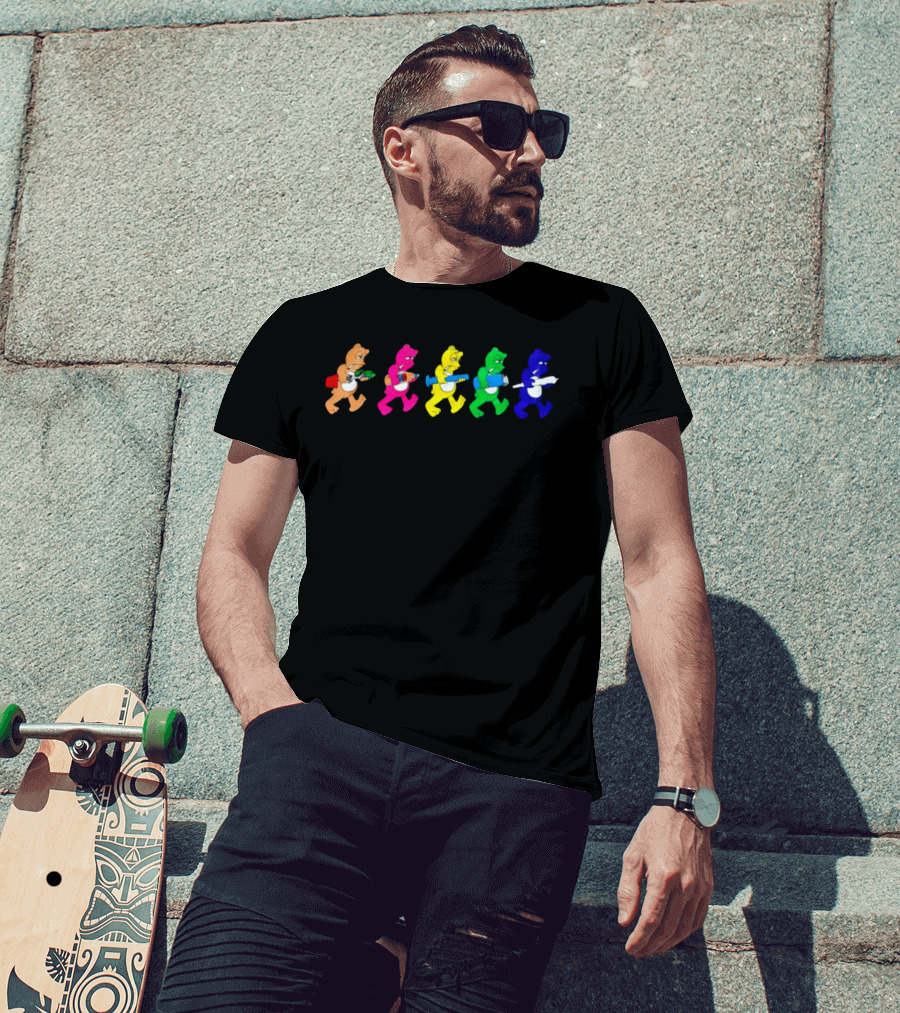 Colorful Cartoon Bears With Vibrant Smoking Accessories T-Shirt