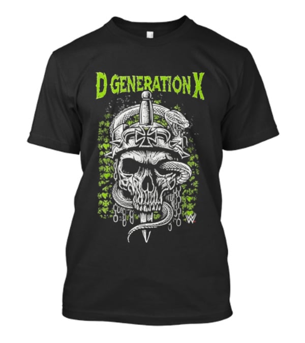 D Generation X WWE Skull Snake Cross Dagger T-Shirt