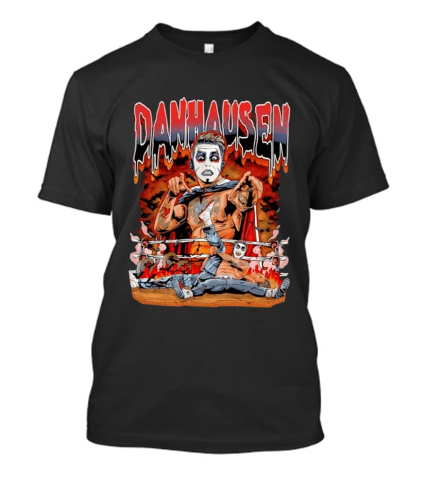 Danhausen Very Nice Very Evil Wrestling Bats Fire Ring Scene T-Shirt