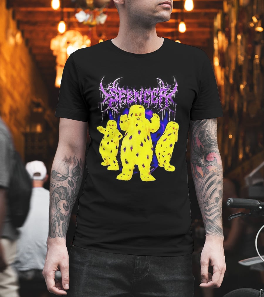 Spencer Death Metal Yeti Trio Purple Smoke Dripping T-Shirt