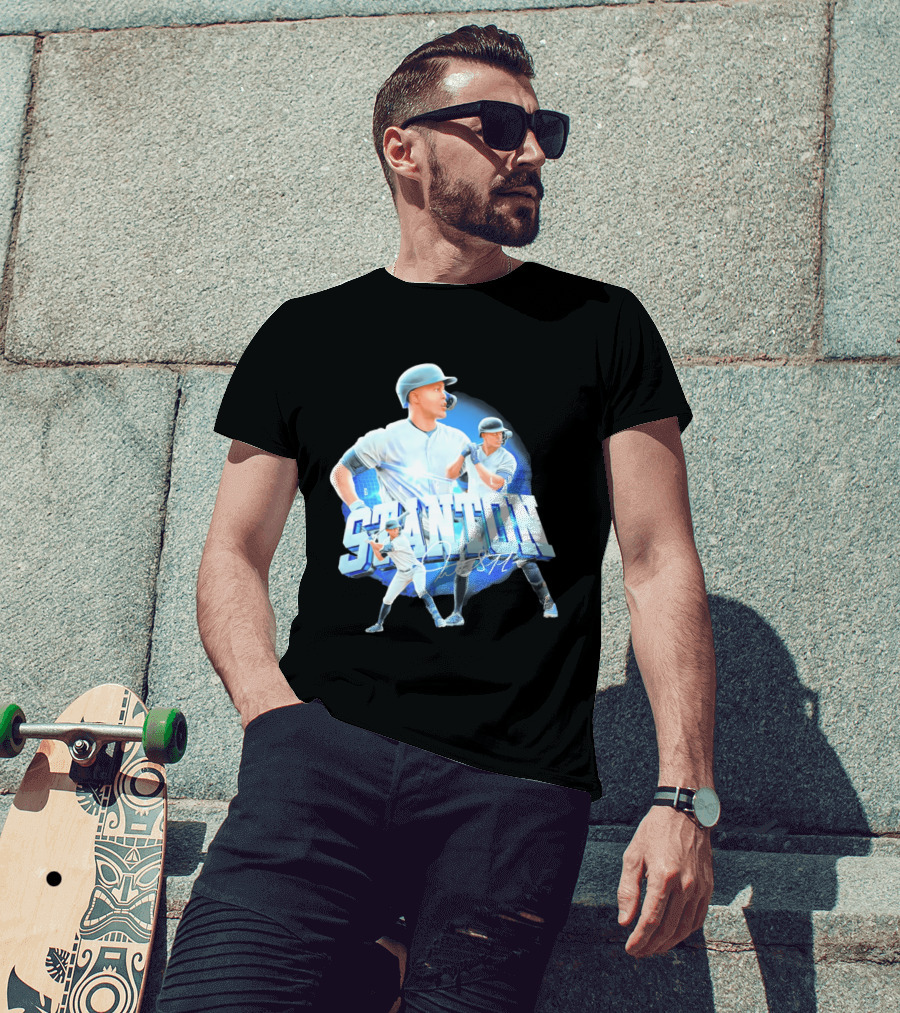 Giancarlo Stanton New York Yankees Baseball Collage T-Shirt