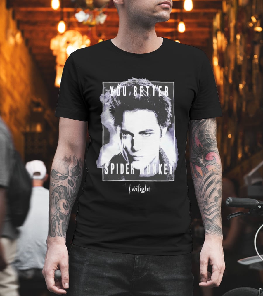 The Twilight Saga You Better Hold On Tight Spider Monkey Edward T-Shirt