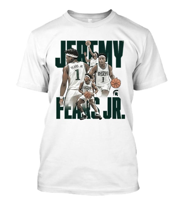 Jeremy Fears Jr Michigan State Spartans Basketball Player Collage T-Shirt