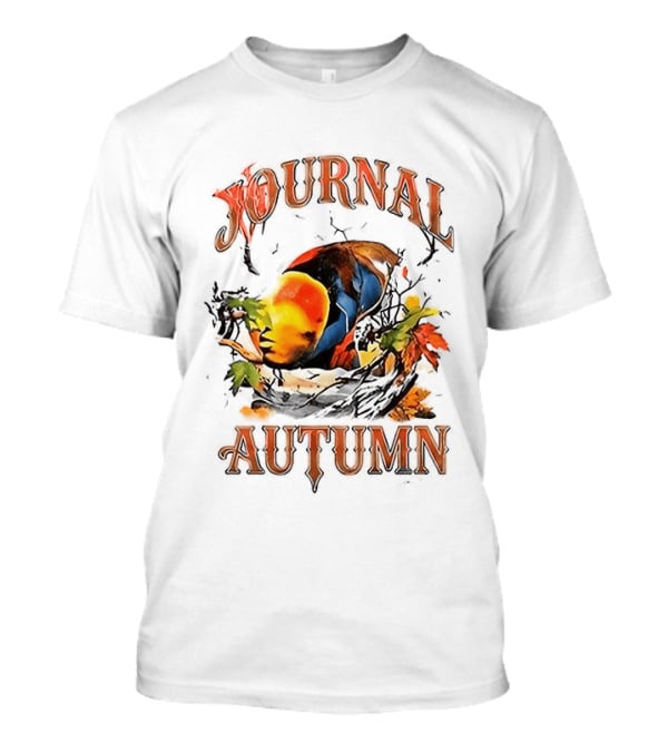 Journal Autumn Colorful Bird And Leaves T-Shirt