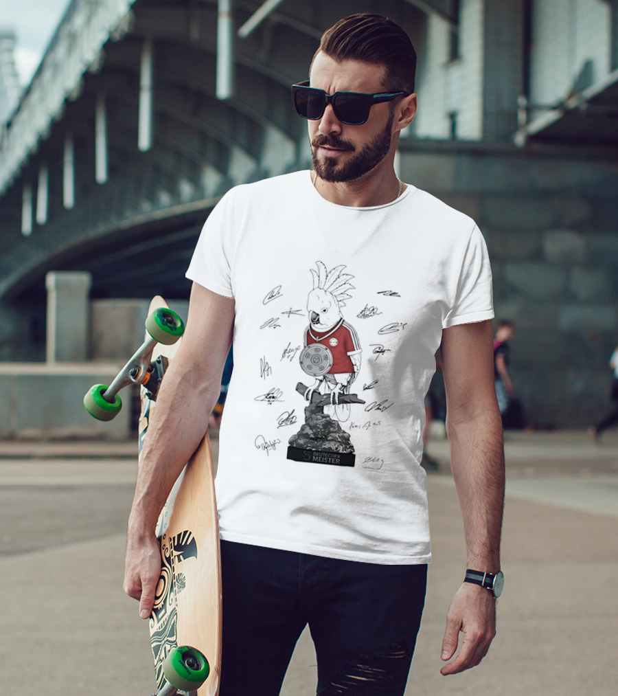 Kafer Parrot Bayern Munich Fc Bundesliga 35 Deutscher Meister Signatures T-Shirt