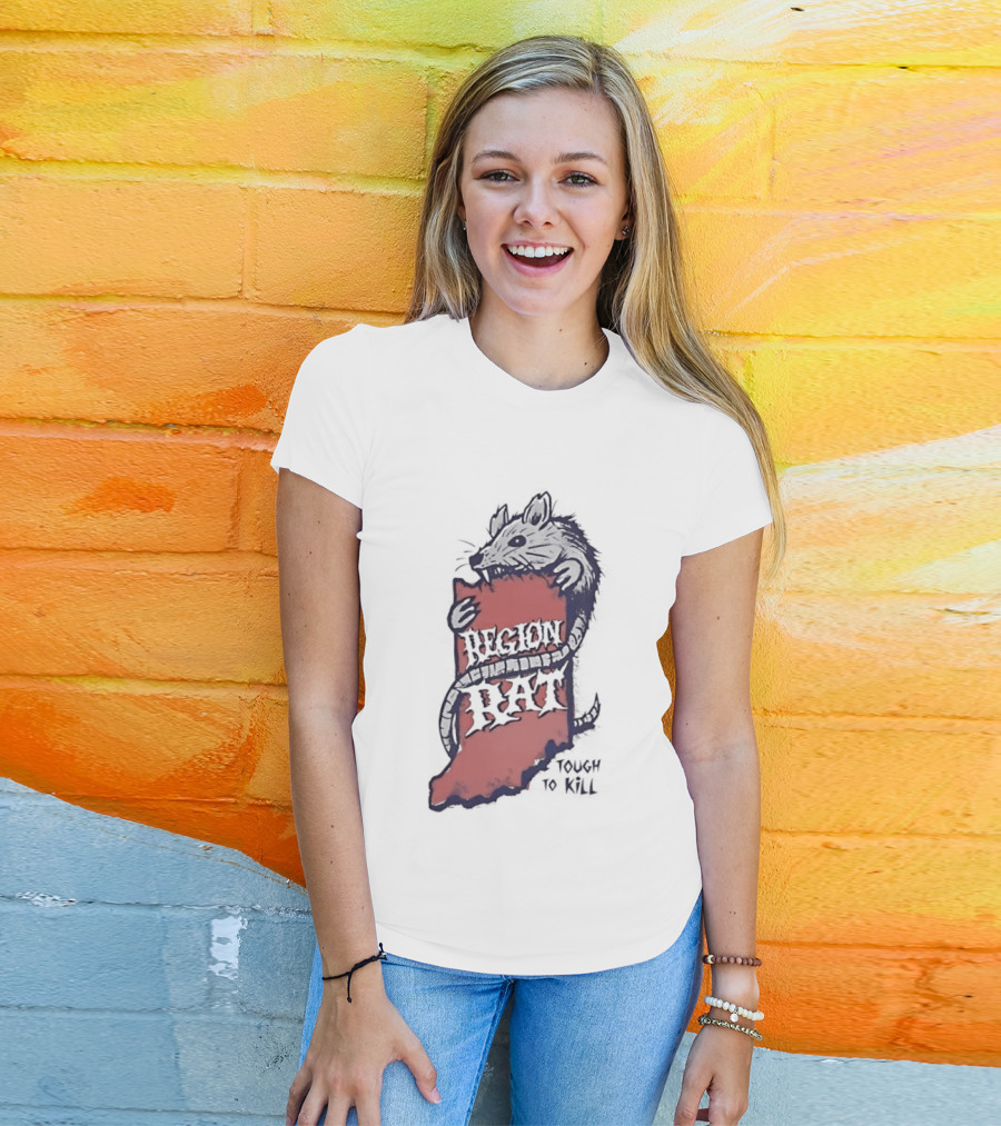Region Rat Indiana State Map Tough To Kill T-Shirt