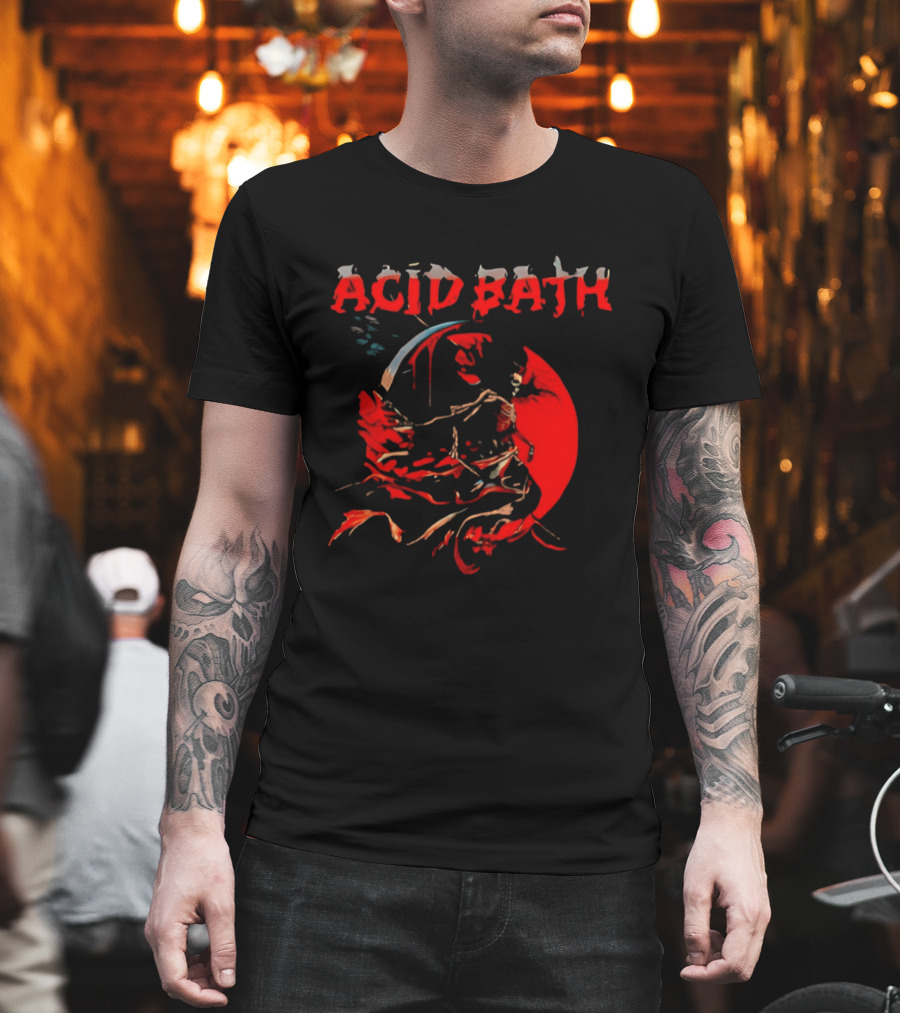 Acid Bath Winged Reaper Skull 2026 T-Shirt