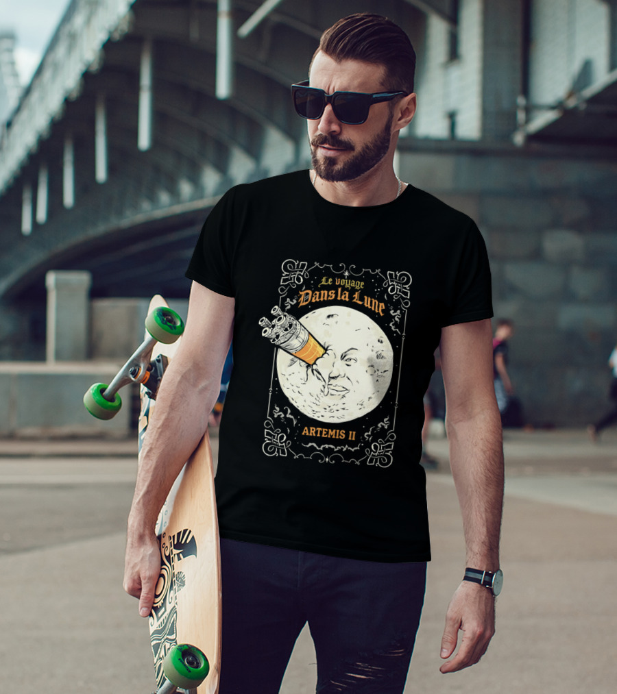 Le Voyage Dans La Lune Artemis II Moon Exploration T-Shirt