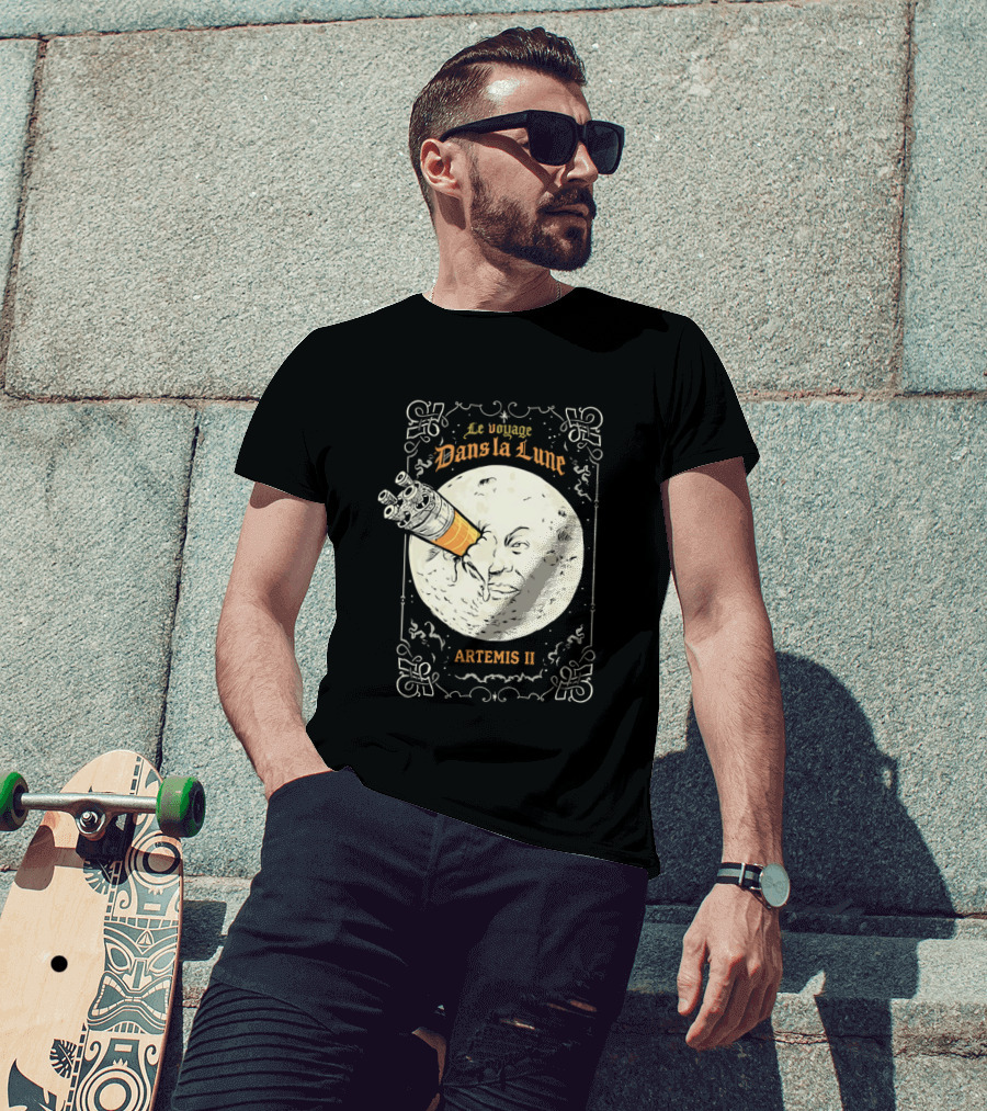 Le Voyage Dans La Lune Artemis II Moon Exploration T-Shirt