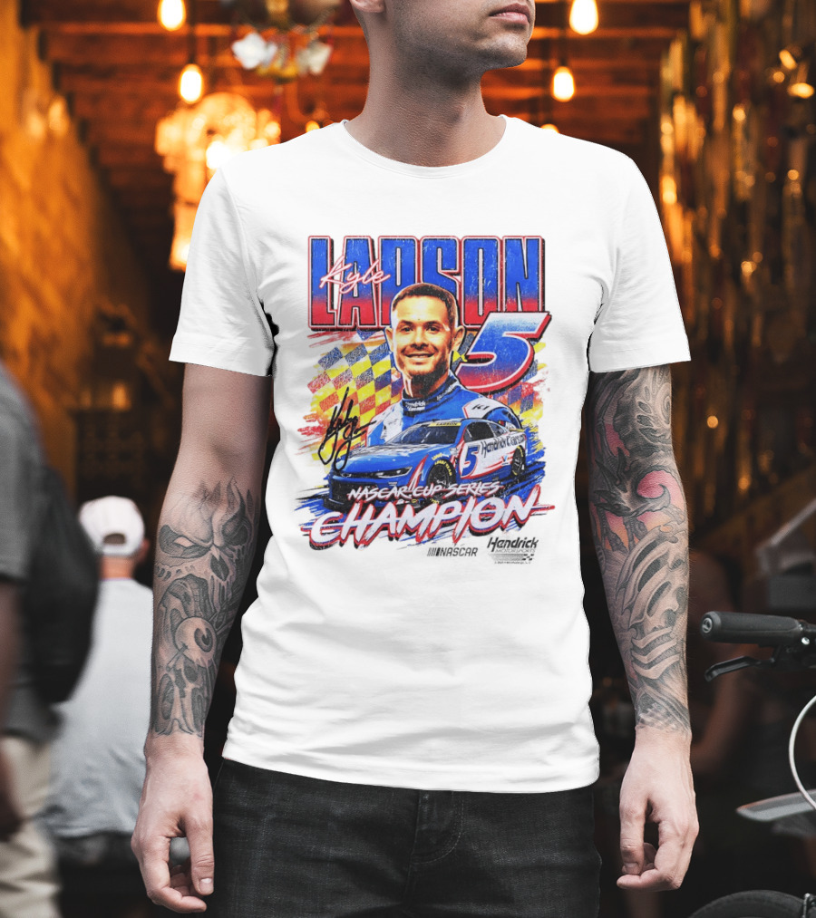 Kyle Larson NASCAR Cup Series Champion Number 5 Hendrick Motorsports Signature T-Shirt