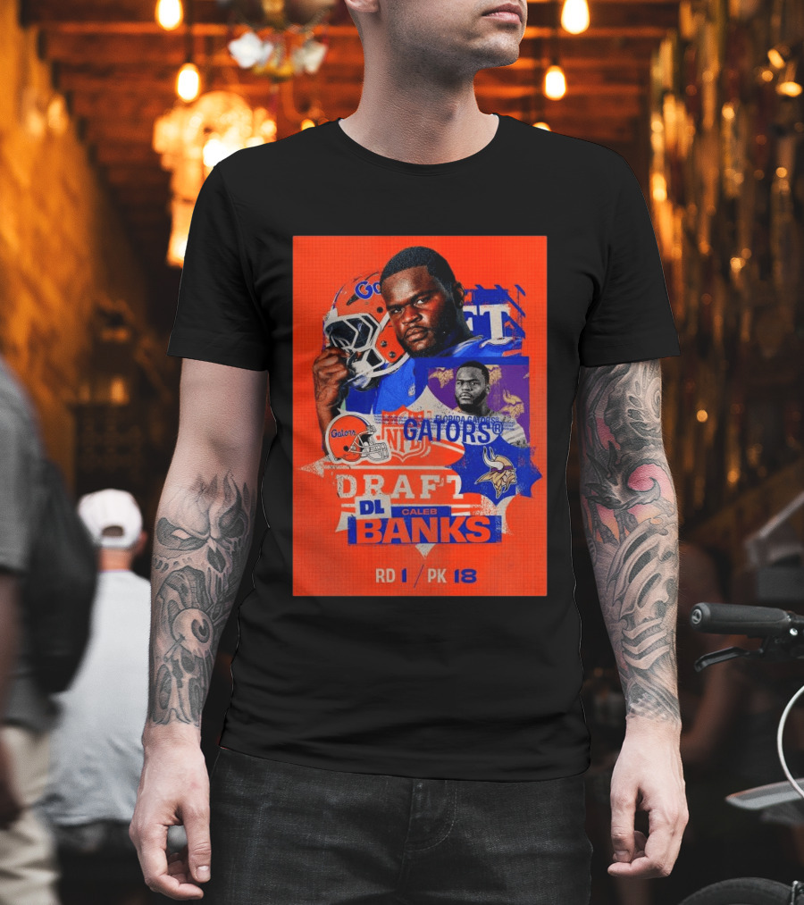 Florida Gators Football Caleb Banks NFL Draft DL Round 1 Pick 18 T-Shirt