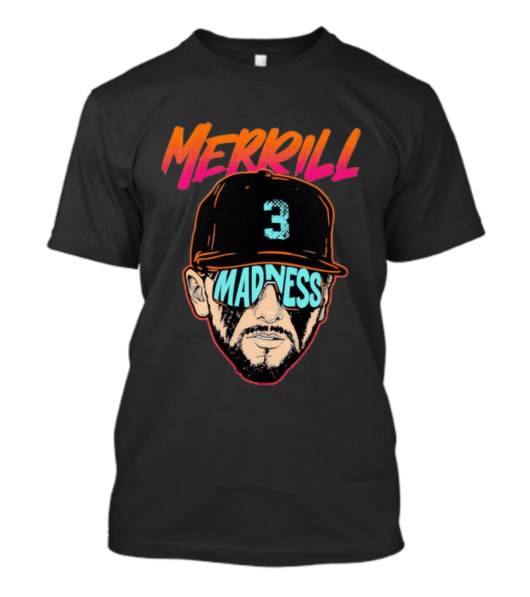 Merrill Madness San Diego Padres Jackson Merrill City Edition 3 Baseball T-Shirt